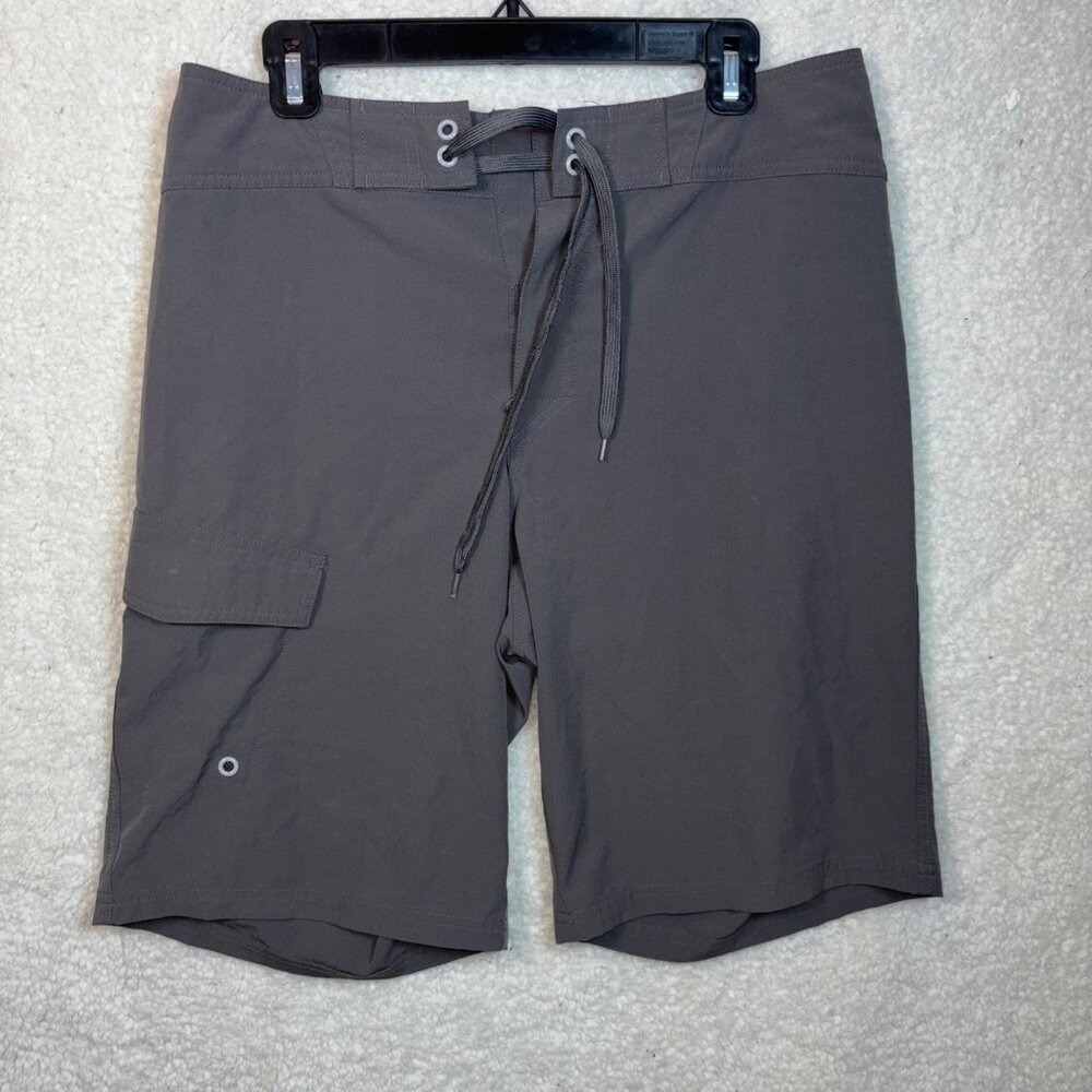 Mossimo supply Board Shorts Mens 32 Grey Good Cargo Pocket Lace Up Swim Trunks
